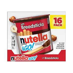 Nutella & Go Hazelnut Chocolate Spread with Breadsticks, 1.8 oz (Pack of 16) - Single-Serve Snack Packs