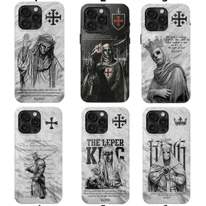 Baldwin IV "The Leper King" The Crusader King and His Holy Army Phone Case, Crusader King of Jerusalem Cross Medieval Christian Phone Cover Compatible with iPhone X, 11, 12, 13, 14, 15, 16, 17 Series & Galaxy Series