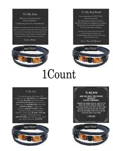 Men's Vintage Handmade Braided Bracelet, Fashionable Tiered Layer Bracelet for Party, Daily Decor, Trendy All-match & Exquisite Jewelry for Birthday Gift