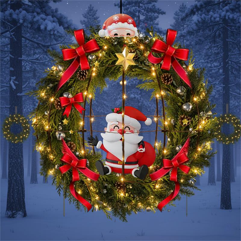 Christmas Hanging Ball Lights Outdoor Metal Sphere Globe Lights with 8 Lighting Modes Timer for Window Patio Garden Tree Holiday Decorations(12 Inch/20 Inch)