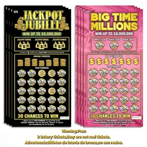 Prank Gag Fake Lottery Tickets Billetes de loteriade broma - 10 Total Tickets, 5 of Each WinningTicket Design, These Scratch Off Cards LookSuper Real Like A Real Scratcher Joke LottoTicket, Win 10,000 or $80,000
