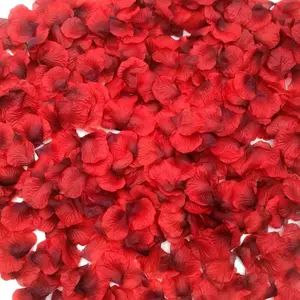 2200 PCS Dark-Red Silk Rose Petals for Romantic Night Wedding Proposal Anniversary Flower Decorations Ideal for Special Occasions