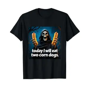 Casual T-shirt Today I Will Eat Two Corn Dogs Meme T-Shirt Graphic Graphic Tees