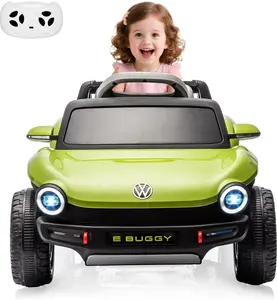 GAOMON Green Licensed Volkswagen Beetle 12V Kids Electric Ride On Car With Remote Control Led Lights Usb Music Soft Start And Horn For Toddlers Green