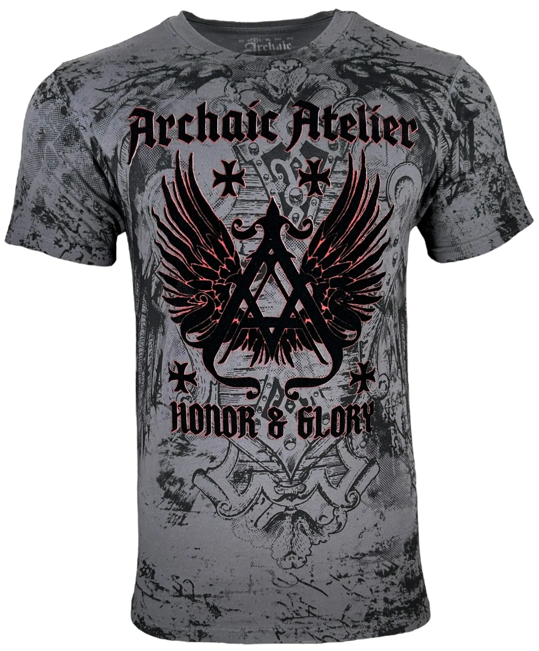 ARCHAIC Achilles Men's Graphic Tshirt - Casual 100% Cotton Crew Neck Shortsleeve Top Designed in USA, Streetwear, Print, Round Neck, Fitted Cut