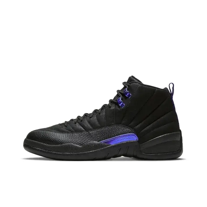 High top leather basketball sneakers solid black purple jumpman logo pebbled leather upper aesthetic popular daily wear memory foam all day comfy wide feet friendly outdoor vacation lightweight cushioned non slip unisex walking footwear