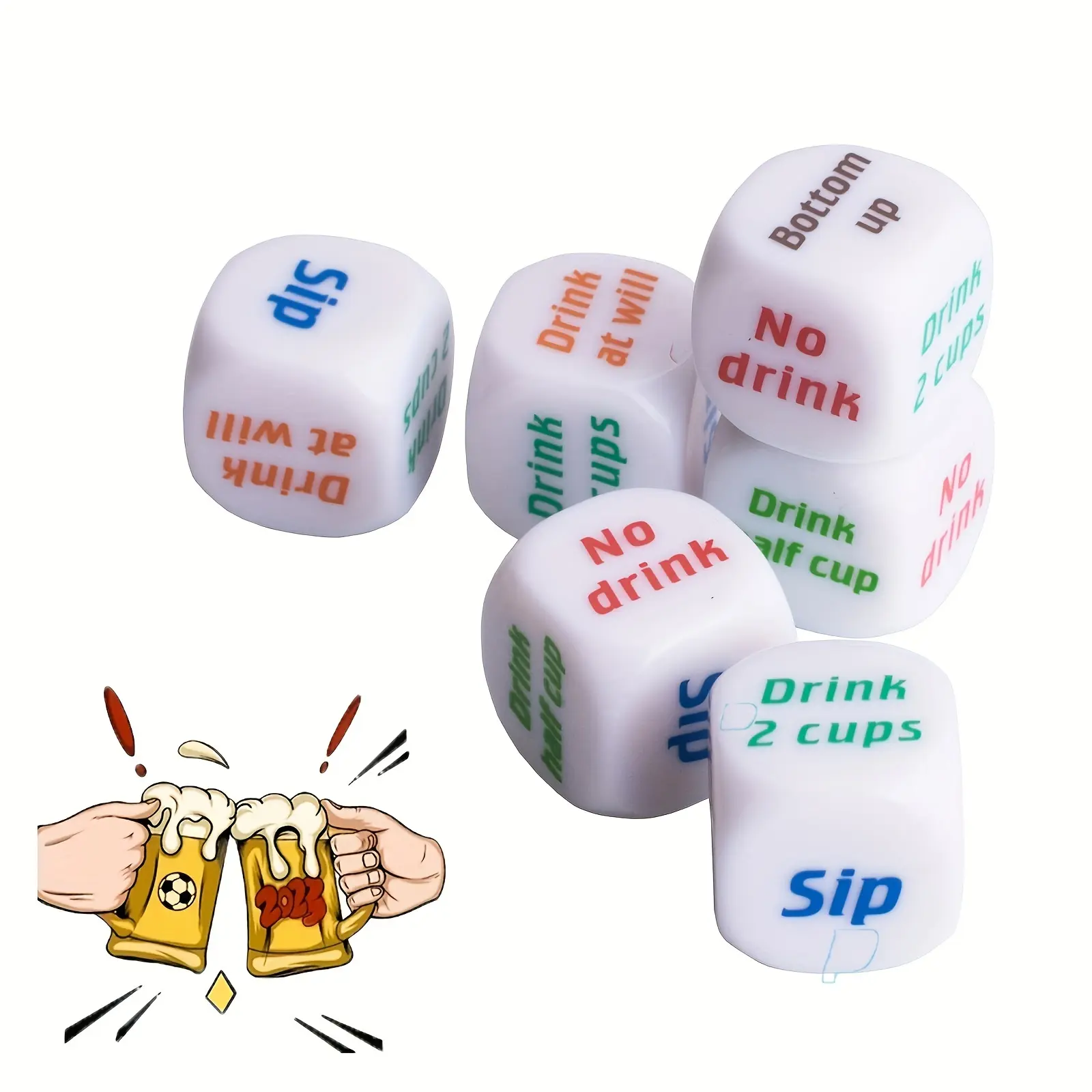 8 Piece Drinking Dice Set, Adult Party Game Entertainment Accessories, Bar Club Supplies, Christmas Wedding Birthday Graduation Games, Interactive Holiday Games