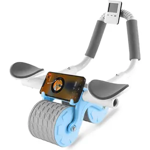 2025 New Ab Roller Wheel with Knee Mat & Timer, Automatic Rebound Abdominal Exercise Roller with Elbow Support for Women & Men