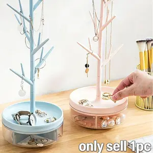 1 Piece Jewelry Organizer Necklace Display Stand Earrings Hair Accessories Storage Box for Dressing Table and Bathroom Countertop