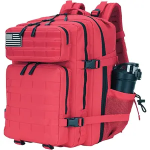 25L Military Tactical Backpack Small Assault Pack Molle Daypack for Men and Women for Work Travel Gym Outdoor Hiking Camping (Red)