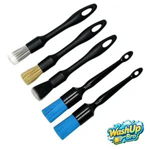 5-Pack Car Detail Brush Set - Soft & Hard Bristles for Interior, Exterior & Wheel Cleaning