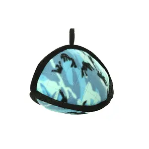 Tuffy Ultimate Odd Ball Camo Blue Durable Dog Toy with 4 Layers and 7 Rows of Stitching for Safety and Durability