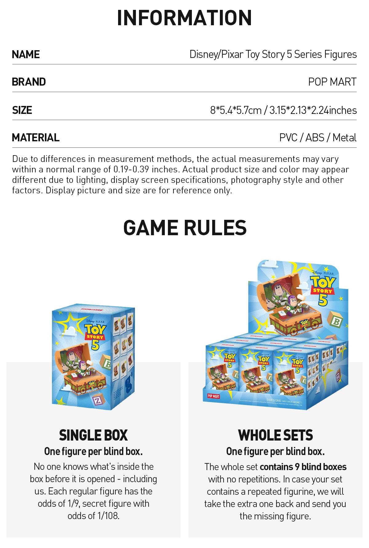 POP MART Disney/Pixar Toy Story 5 Series Figures Blind Box