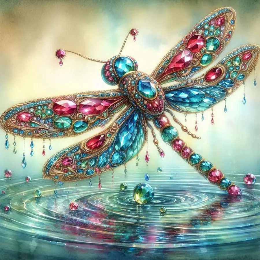 5D DIY Diamond Round Diamond Painting, Diamond Painting Kits - Diamond Art Painting Kit Colorful Dragonfly Mosaic, Canvas - DIY Decorative Painting, Home Wall Decor, Perfect for Halloween, Christmas, Birthday Gifts