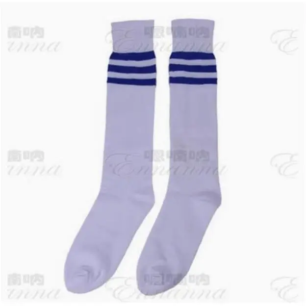 White socks with blue stripes