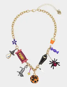 Betsey Johnson GHOUL FRIENDS HALLOWEEN CHARM NECKLACE MULTI