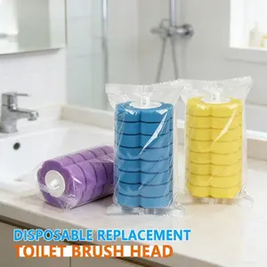 24/56PCS Disposable Toilet Brush Replacement Heads, Colored Sponge Refills for Toilet Cleaning Wand, Universal Fit Bathroom Cleaner for Toilet Bathtub and Sink Deep Cleaning, Toilet Bowl Wand