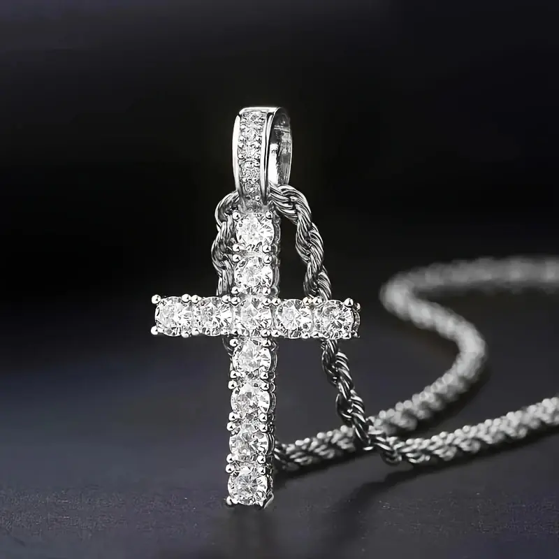 Men's Stainless Steel Cross Necklaces - 3/5mm Chain Hip Hop Jewelry, Gift for Special Occasions, Cross Necklace