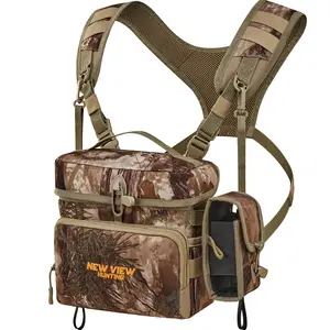New View Hunting Binocular Harness with Rangefinder Pouch, Adjustable Fit & Rain Protection
