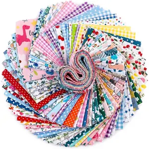 70 Pcs 10 x 10 Inch Cotton Square for Quilting Sewing Precut Bundles Multicolor Floral Polka Dots Printed Patchwork for DIY Craft Cloth