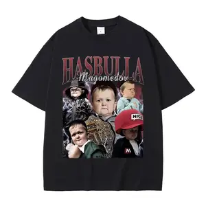 King Hasbulla Magomedov Vintage Graphic T-Shirt for Men and Women, Casual Oversized Crew Neck, Summer Funny Fan Gift