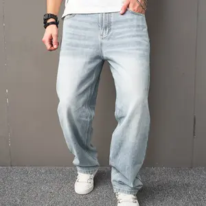 loose straight leg jean men's jeans denim casual fit male pants loose straight leg jean men's jeans denim casual fit male pants