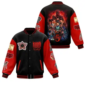 Strangger Thinggs 5 Varsity Jacket, Hawkins Horror Movie Bomber Jacket For Men And Women, Button Closure Outerwear, Vintage Winter Warm Gift | 051225.R2255.ID00