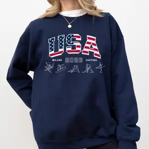 [Sale off up to 50%] USA Team Milano Cortina 2026 Winter Games Sweatshirt, Gift for Sports Fan Skiing Team Spirit Snowboarding Winter Sports, Fan Gift, streetwear graphic tee