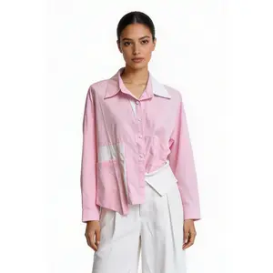 Asymmetrical Colorblock Oversized Shirt