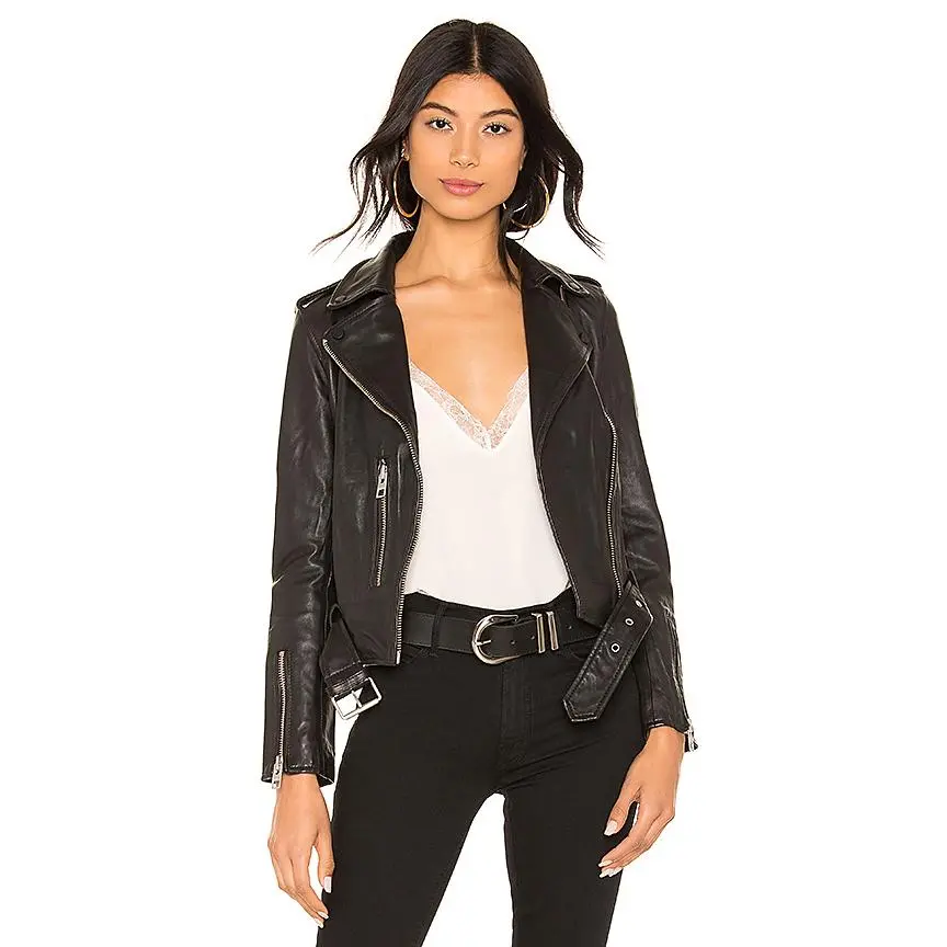 ALLSAINTS Balfern Leather Biker Jacket in Black