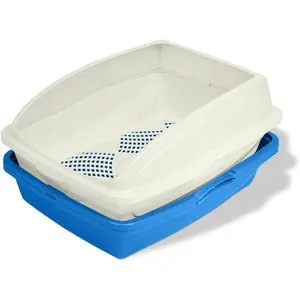 Large Sifting Cat Litter Box with Frame, High Sided
