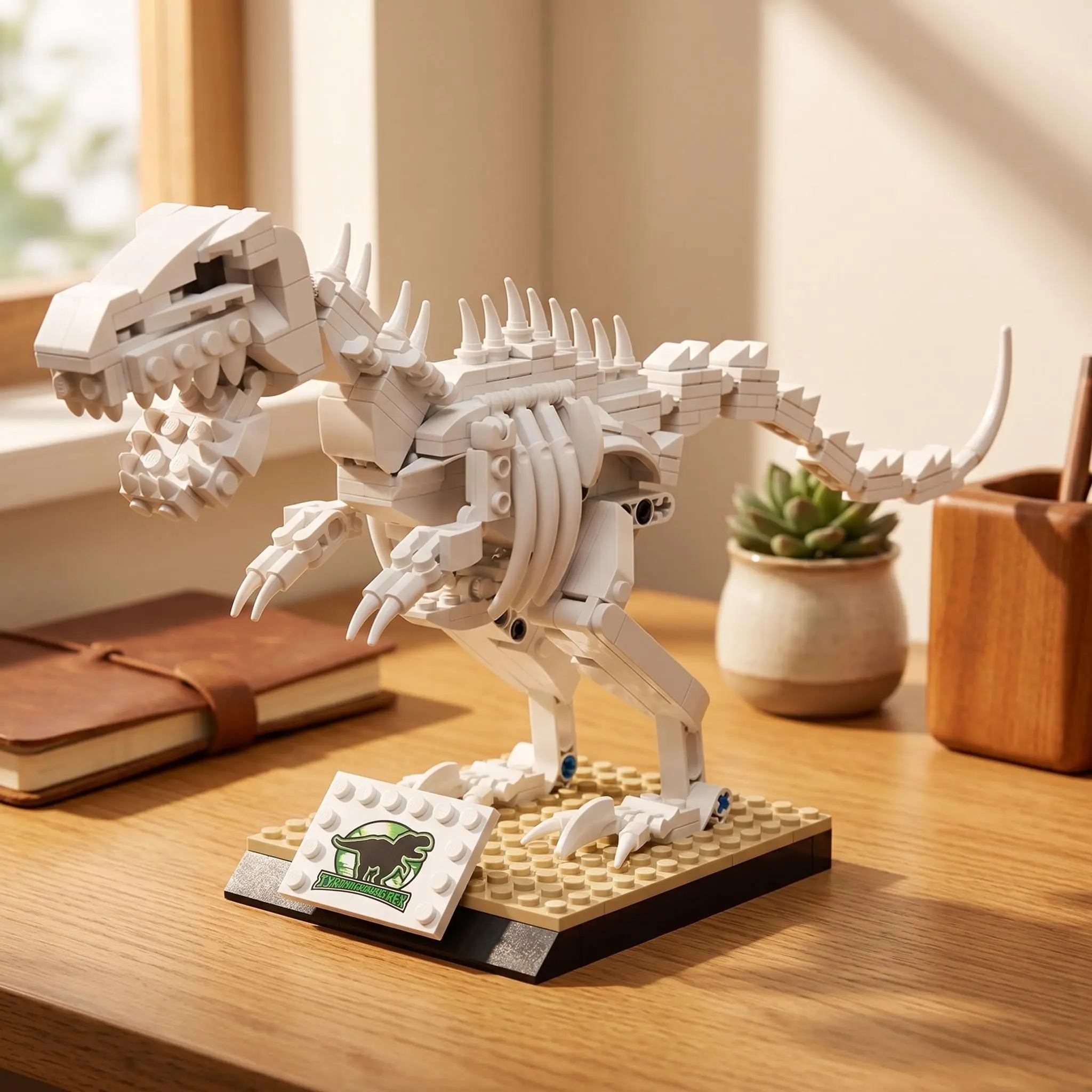 300+ Piece Museum Dinosaur Building Set, Jurassic Tyrannosaurus Fossil Model, DIY Assembly Kit, Perfect Holiday Gift for Kids & Adults, Construction Blocks, Creative Building Blocks