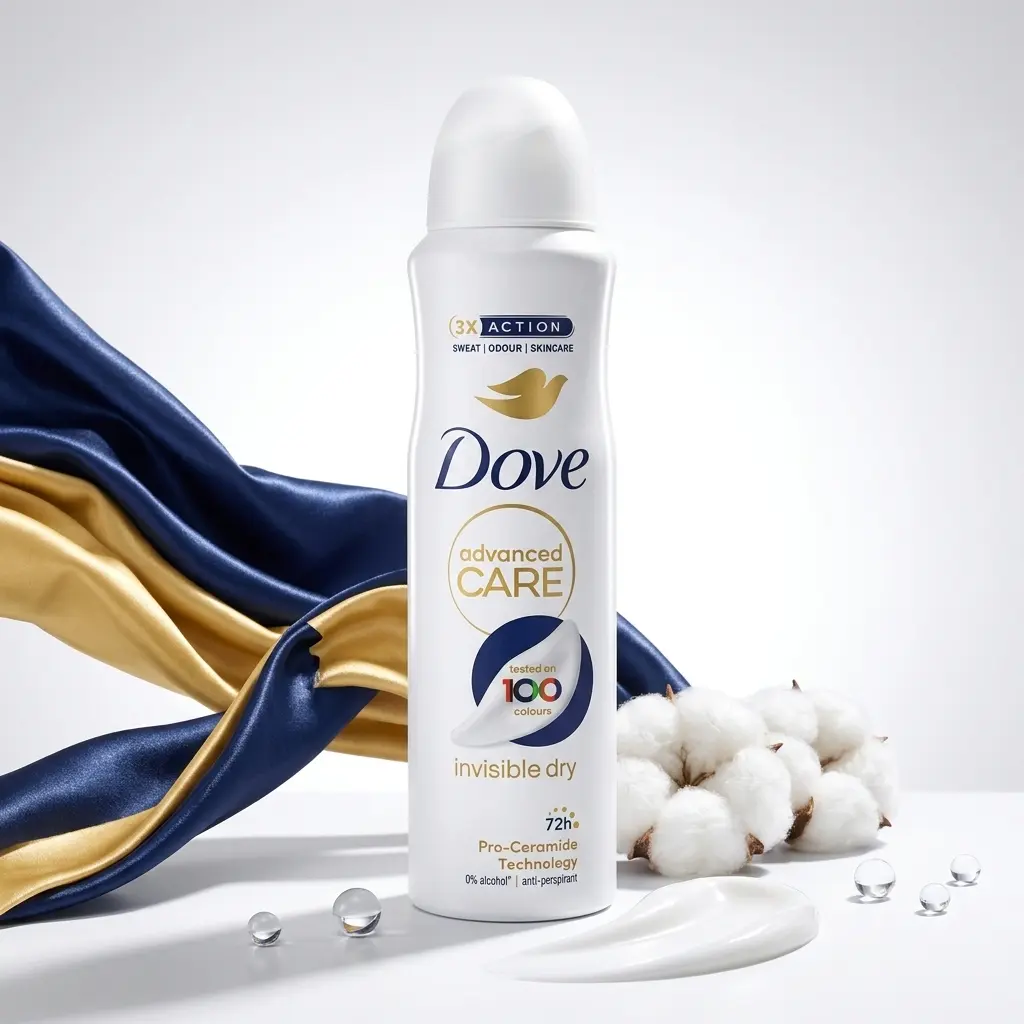 Dove Advanced Care Invisible Dry Deodorant Spray (5oz/150ml) 72HR Protection 1/4 Moisturizing Cream Antiperspirant for Women with Pro-Ceramide Technology, For Sensitive Skin, Odor Protection