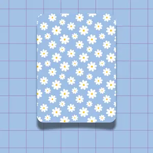 Spring 90s Floral Kindle Insert, Retro Floral eReader Cover, Aesthetic Kindle Sleeve, 6 Vintage-Inspired Spring Designs, 90s Decor, Delia's Inspired White Lined Flower Blue Back
