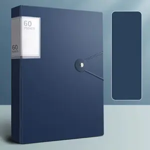 1 Piece A4 File Folder, Expanding File, High Transparency Waterproof PP Material, Ideal for Home School Office Organization, 60 Grid Design