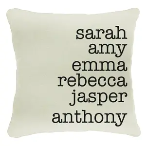 Personalized Family Name Throw Pillow Case | Customize with Names Housewarming Cover Gift | 18X18 Covers Gifts | Christmas Gift