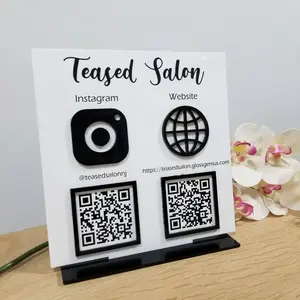 Business QR Code | Social Media Sign | Salon Sign | Beauty Sign | Hairdressers Beautician Sign | Multi QR Code Instagram Facebook | QR Sign
