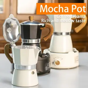 Classic Octagonal Moka Pot Set with Handle, Reusable Filter, Manual Operation, Ideal for Home Kitchen, Perfect for Coffee Lovers