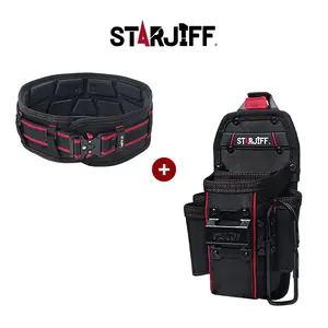 Starjiff Electrician Tool Belt, Quick-Release Buckle, Dual-Layer 1680D Oxford Fabric, 3D Ergonomic Waist Support, Convenient Tool Pockets, Ideal for Construction & Repair