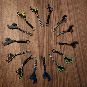 Custom Mustang Keychain with Different chain color options.