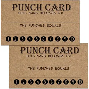 Rewards Punch Cards for , Students, Teachers, Small Business, Classroom, Chores, Reading Incentive, 50 Cards