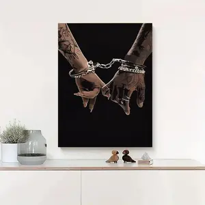 Valentine's Day Wall Decor, African‑Style Canvas Print of Black Couple Love Art, Room Decoration Posters