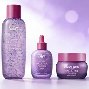 EQQUALBERRY 3PCS Bakuchiol toner, serum & cream are your new go-to for sensitive skin. Natural retinol alternative with hyaluronic acid that fights aging, calms irritation and keeps skin plump & hydrated.