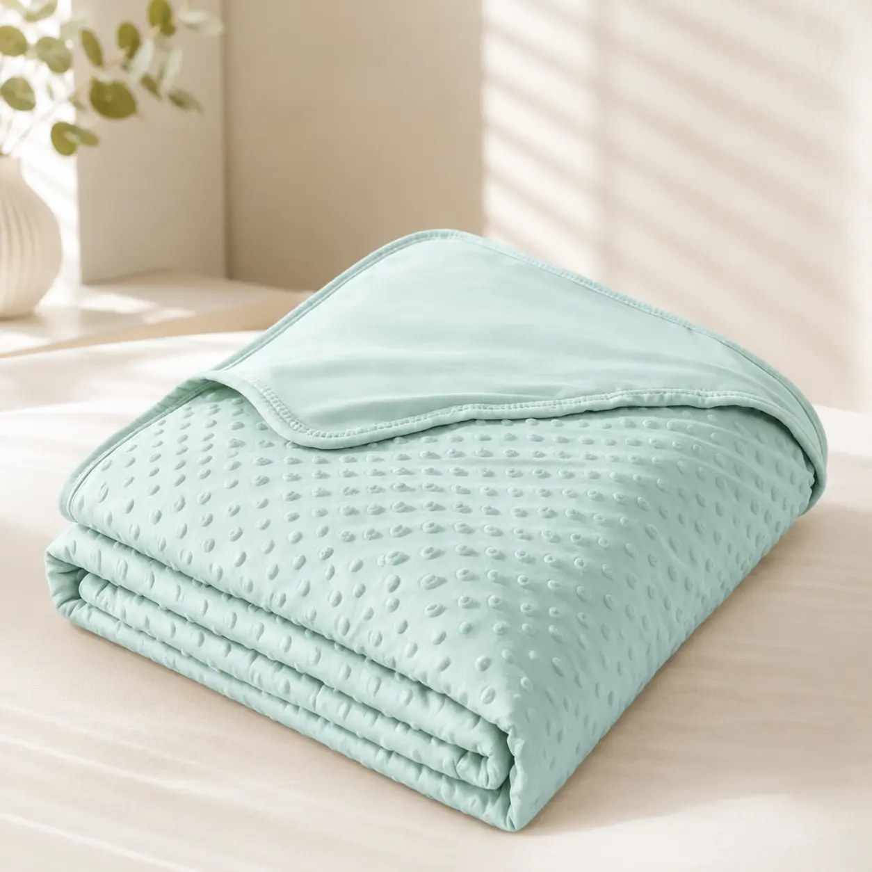 Summer Cooling Blanket Reversible Lightweight Ice Cool Blanket 3D Dotted Sensory Minky Microfiber Soft Breathable Thin Bed Blanket For Kids Adults Hot Sleepers Home Decor sohochic