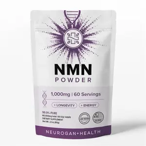 Neurogan Health Pure NMN Powder | Nicotinamide Mononucleotide, 1,000 mg Per Serving, 60 Servings.
