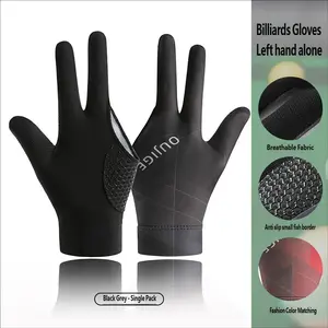 Men's Left-Handed Snooker Glove, Durable Three-Finger Anti-Slip Breathable Fabric Design, Thin Ice Silk Full Finger Protection, Billiards Gloves, Snooker Accessories