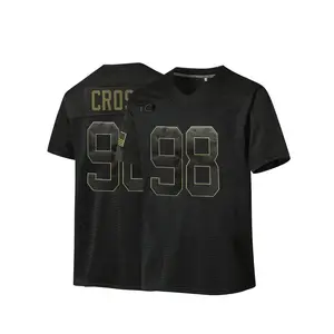 Men's #248.92 cmCROSBY Black American Football Jersey - Breathable & Comfortable Polyester, V-Neck, Short Sleeves for Casual, Party, Training & Sports Wear