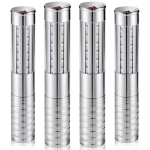 Upgrade 4 Bottle Service Lights Led Strobe Baton Girl Rechargeable Handheld Flashing Club Signs For Birthday Wedding Party(silver White Light)