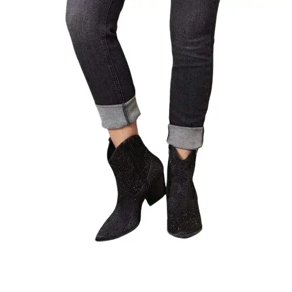 Rhinestone Ankle Cowboy Boots
