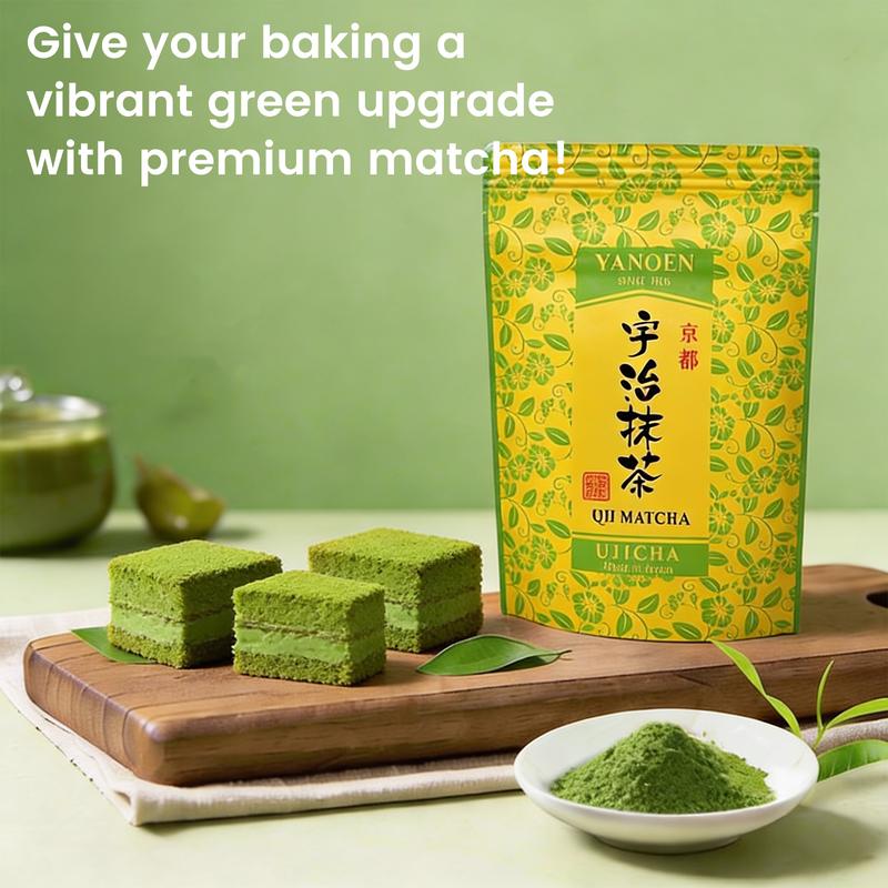 Kyoto Uji Ceremony Grade Stone-Ground Matcha Powder Sugar-Free Contains Tea Polyphenols L-Theanine & Caffeine Stress Relief Energy Focus